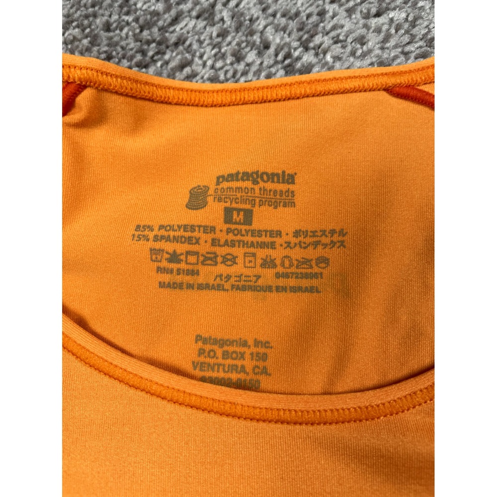 Patagonia Shirt Womens Medium Orange Long Sleeve Base Layer Camping Hike Outdoor - Picture 3 of 7